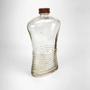 Botella y tapa de cristal cepillo completo vintage 7,75"H - Imagen 1 de 5