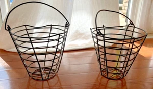 2 pelotas de golf vintage de alambre de calibre pesado para recolección de huevos de granja con mango de 8" - Imagen 1 de 4