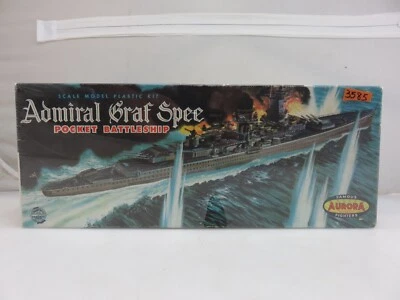Aurora Admiral Graf Spee Pocket Battleship Scale Model Kit 709-.98 UNBUILT - Image 1 of 4