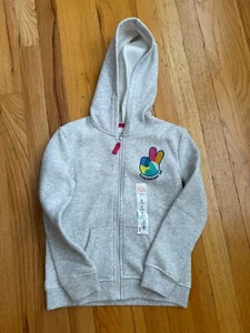 Jumping Beans Softest Fleece Peace Zip Up Hoodie Jacket Girls Sz 6 - Picture 1 of 3
