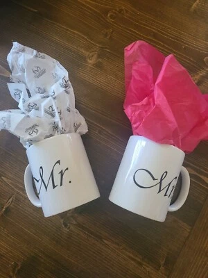 Taza de café Mr And Mrs Couple/Compromiso/Cerámica~ Nueva~ Foto 1 de 4