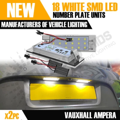 2x LED Number Plate Light White Units for Vauxhall Corsa D Insignia Astra J VXR - Image 1 of 4