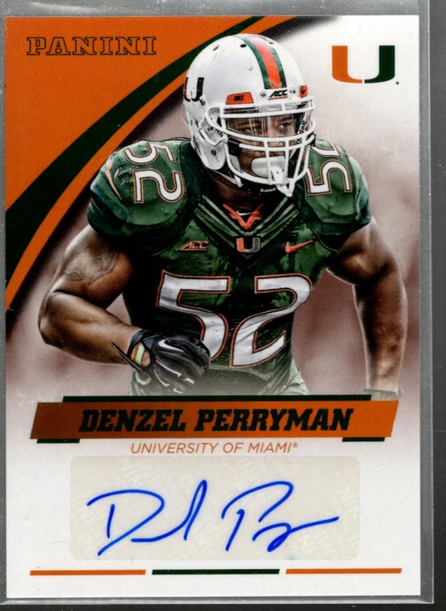 A3862- 2015 Panini Miami Autographs #103 Denzel Perryman Auto SAMPLE PIC - Image 1 of 2