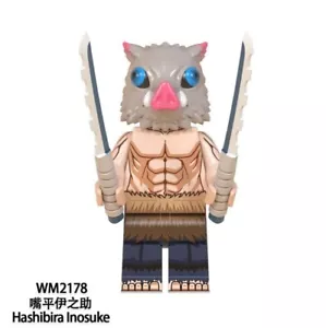 2 inch Custom Demon Slayer Inosuke Hashibira Minifigure with Base, New/Mint - Picture 1 of 1