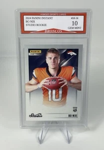 Tarjeta de novato Panini Instant Studio Bo Nix Denver Broncos 2024 #1/1672 gema como nueva 10 - Imagen 1 de 1