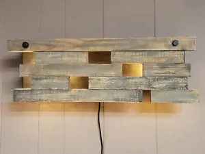 CUSTOM DESIGNER RUSTIC WOOD WALL SCONCE,2 BULB FIXTURE, STATEMENT PIECE - Picture 1 of 9