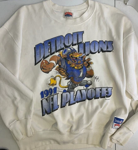 Vintage 1991 Detroit Lions Playoffs Sweatshirt Unisex Men Women Reprint KV2856 Cover