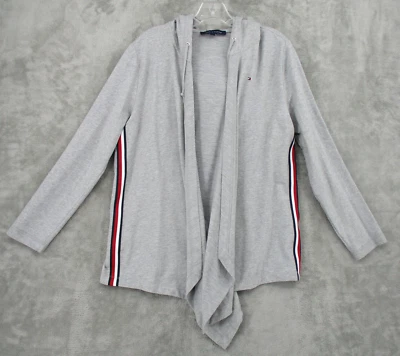 Tommy Hilfiger Chaqueta Mujer Mediana Con Capucha Abierta Cascada Topper Athleisure Gris Foto 1 de 4