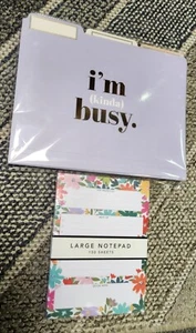 Lot Graphique Designer File Folders And 150 Large Notepad, "I'm Kinda Busy" 9 Ct - Picture 1 of 5