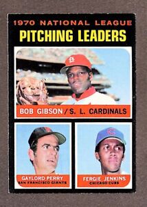 1971 Topps #70 1970 National League Pitching Leaders Gibson Perry Jenkins