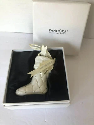 Pandora Christmas Tree Ornament WHITE STOCKING Limited Edition 2012 in Box Foto 1 de 4