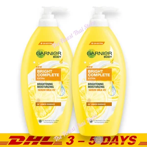 Garnier Bright Complete Extra Brightening Milk Lotion Yuzu Lemon Essenc 400ml x2 - Picture 1 of 8