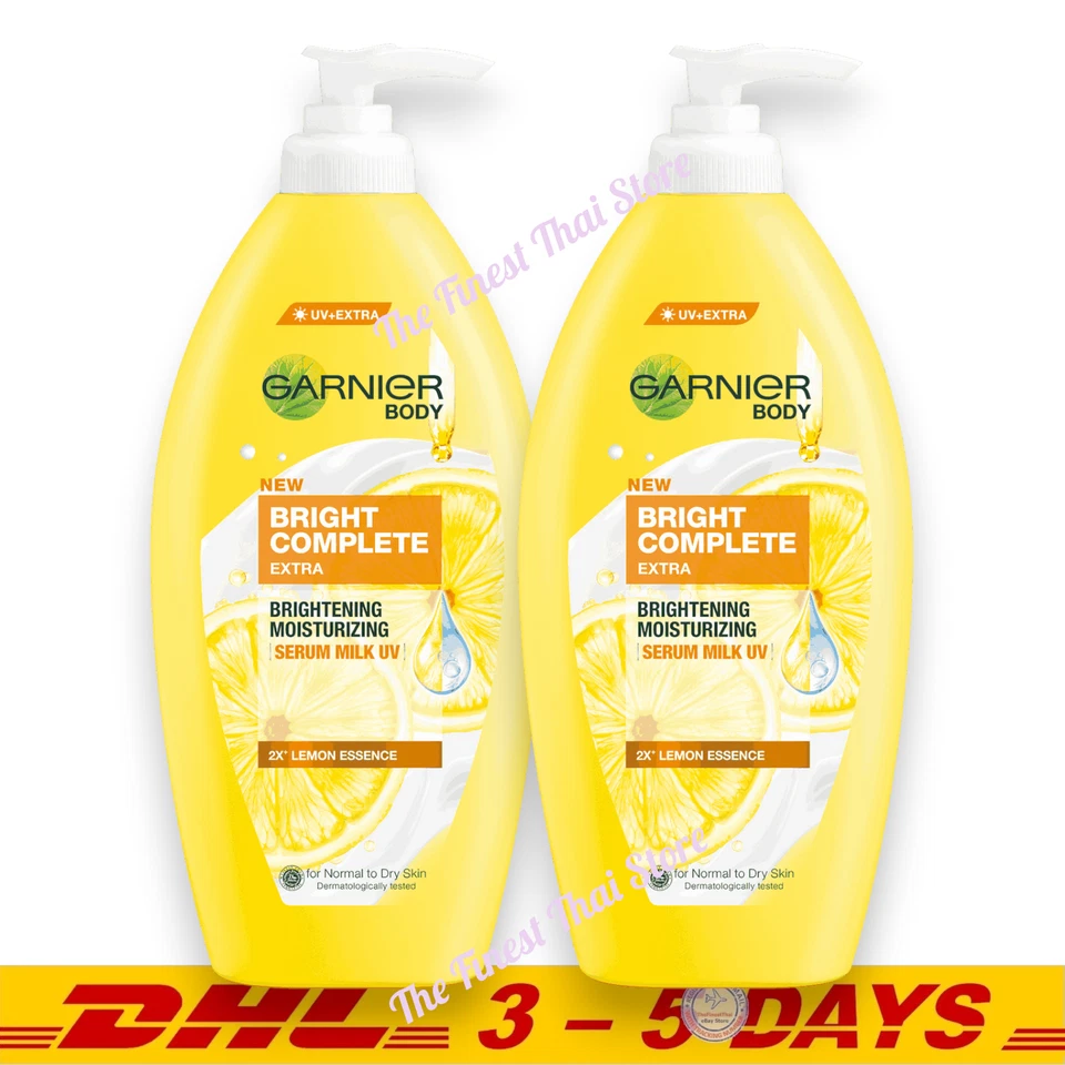 Garnier Bright Complete Extra Brightening Milk Lotion Yuzu Lemon Essenc 400ml x2 - Image 1 of 4