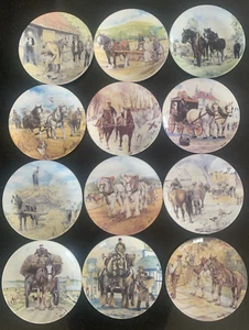 Danbury Mint Collectors Working Horses Plate Collection x12 - Picture 1 of 24