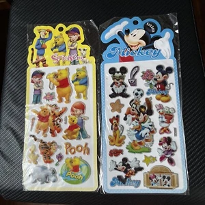 Paquete de 2 lindos pegatinas Mickey POOH para niños niños álbum de recortes portátil dibujos animados - Imagen 1 de 4