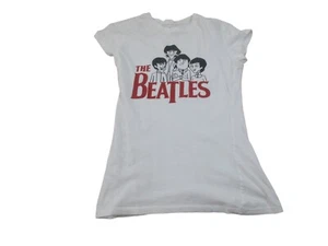 The Beatles Rock Band Tee Shirt Womens XL White Short Sleeve Crew Neck Pullover - Picture 1 of 7