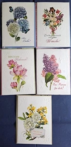 5 Glückwunschkarten mit Umschlag - Blumen - Bild 1 von 11