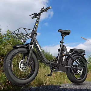 Hikeep 16inch Electric Bike 48V/10Ah 500W Motor Fat Tire Folding City E-Bike US - Picture 1 of 9