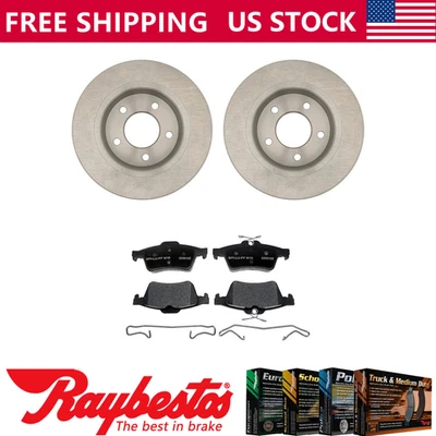 Kit de rotores de freno traseros + pastillas de cerámica y herrajes para Mazda 3 2006-2013 Foto 1 de 4