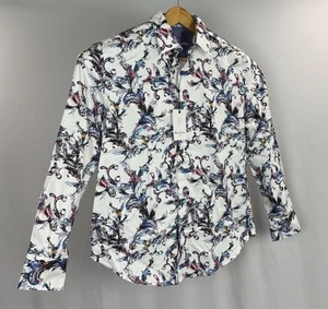 Camicia uomo Robert Graham con bottoni grande paisley floreale polsino infradito LS multicolore - Foto 1 di 13