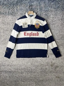 Polo Ralph Lauren England Olympics Striped Polo Shirt Adult Medium Long Sleeve - Picture 1 of 11