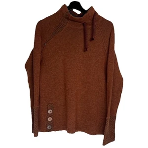 Prana Damen Lucia Pullover M braun Wollmischung angeraut Polyester gefüttert Stehkragen - Bild 1 von 12