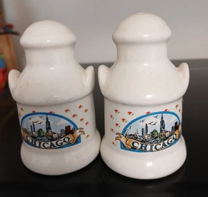 VTG Chicago Salt-Pepper Souvenir "Milk-can" Shakers-Karol W. Los Angeles - Picture 1 of 10
