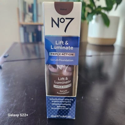 NWB No7 Lift & Luminate Triple Action Serum Foundation, Walnut (1 oz) 09/26 - Image 1 of 4