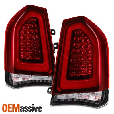 For 15-23 Chrysler 300 LED Tail Lights Rear Lamp Smoked Red Lens Pair Assembly - Image 1 of 4