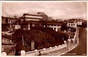 Vintage Echt Foto Postkarte The Pavilion Bournemouth England Nigh - Bild 1 von 2