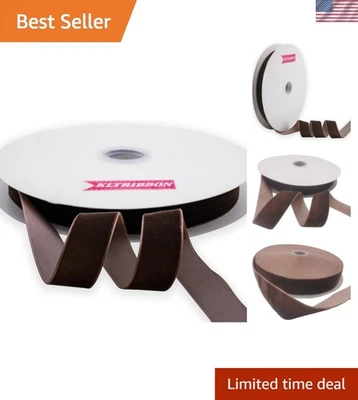 Antique Style 1" Single Faced Nylon Velvet Ribbon, 25 Yards for Weddings - Image 1 of 4