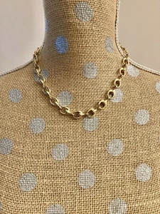 Vintage Gold Tone Oval Links Chain Necklace 16”. - Picture 1 of 3