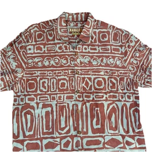 Kahala Hawaiihemd XL Blumen Abstrakt Reverse Print Knopfleiste - Bild 1 von 9