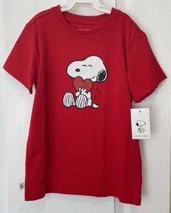 NWT Janie and Jack Unisex Valentines Peanuts Snoopy Tee T-Shirt Red Size 6 - Picture 1 of 11