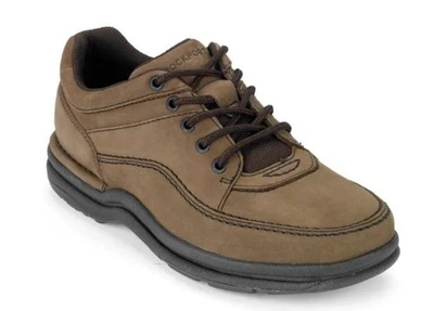 Zapatos para caminar clásicos Rockport World Tour para hombre talla 8 ancho cuero chocolate Foto 1 de 3