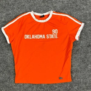Hype and Vice T-Shirt Donna Grande Arancione Oklahoma State 90 Ringer Retro Tee - Foto 1 di 7