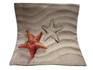 Beach Sand Nautical Starfish Ocean Linen Throw Pillow Cover Home Decor  18” - Picture 1 of 4