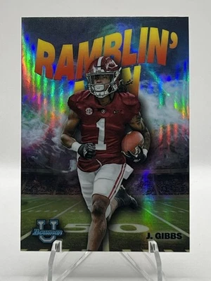 2022 Bowman University Chrome - Ramblin' Man Jahmyr Gibbs #RM-5 (RC) - Image 1 of 2