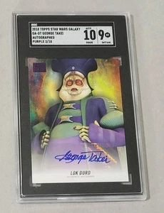 2018 Star Wars Galaxy GEORGE TAKEI as LOK DURD AUTO PURPLE SSP /10 - SGC  9 10 - Picture 1 of 4