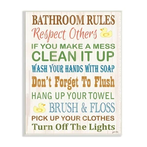 Stupell Wohnkultur Badezimmer Regeln Typografie Gummi Ente Badezimmer Wand Plaqu... - Bild 1 von 6