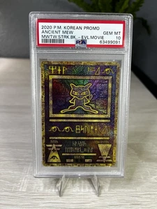 2020 Pokemon Ancient Mew Korean Mewtwo Strikes Back Promo PSA 10 Evolution - Picture 1 of 2
