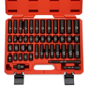 02440A 3/8-Inch-Drive Impact Socket Set, SAE Sizes 5/16" to 3/4" and Metric S... - Picture 1 of 4