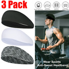 3PACK Stretch Headbands Sports Yoga Gym Hair Bands Head Wrap Sweatband Women Men