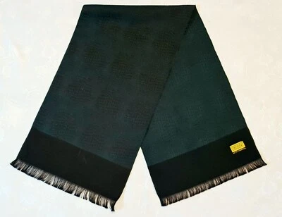SCARF GERMANY VINTAGE AUTHENTIC TREVIRA ANIMAL ART GREEN  WOOL BLEND LONG MEN'S Foto 1 de 3