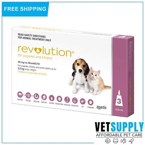 Revolution Flea & Tick Free Canex for vPuppies & Kittens upto 2.5Kg Pink 3 Pack - Picture 1 of 1