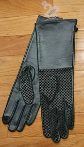 Neu Echo sexy metallic metallisch perforierte Leder-Fahrhandschuhe L neu mit Etikett - Bild 1 von 8