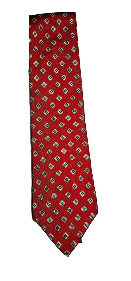 Corbata de cuello geométrica roja Claybrooke 100 % seda  Foto 1 de 1