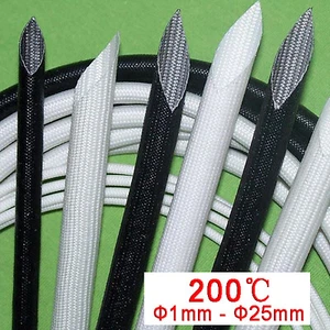 Silicon Fiber Glass Insulated Tube Braided High Temperature Sleeving Φ1mm~25mm - Picture 1 of 3