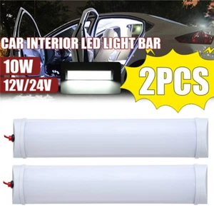 2Pcs 72 LED Interior Strip Lights Bar Light ON/OFF Switch Car Caravan Boat Bus - Picture 1 of 8