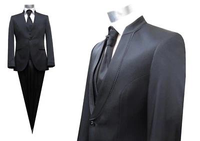 Stehkragen Herren Anzug 5-teilig Muga Gr.60 Schwarz - Bild 1 von 4